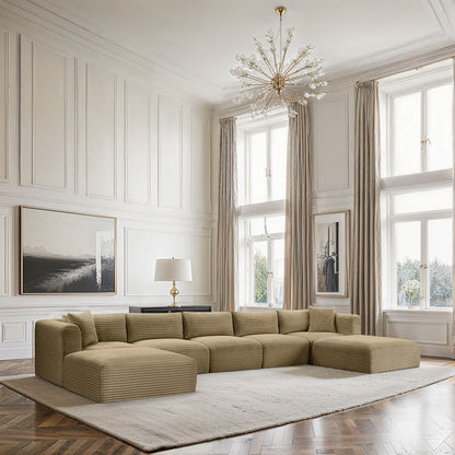 Shaggy - 7 Piece Modular Sectional With 2 Ottomans