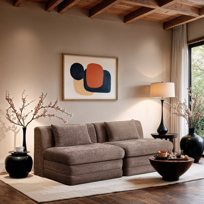 Stellar - 2 Piece 76" Upholstered Modular Armless Loveseat