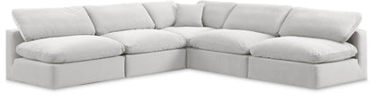 Comfy - 5 Piece Velvet Modular Corner Armless Sectional