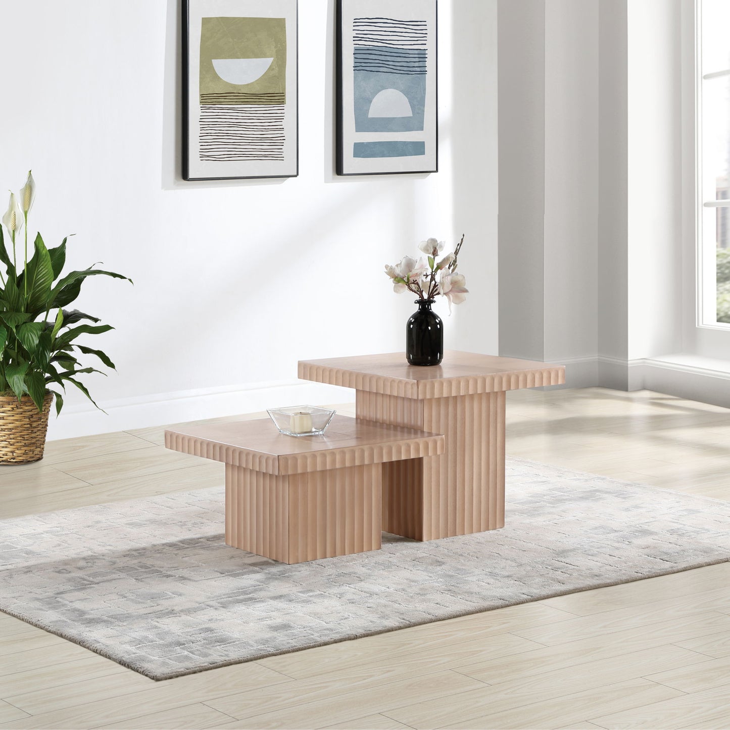 Spencer - Oak Veneer 2 Piece Coffee Table