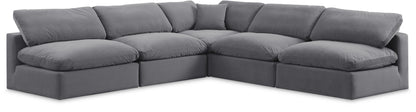 Comfy - 5 Piece Velvet Modular Corner Armless Sectional