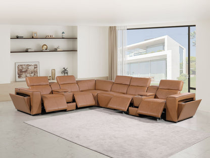 1224 - 8-Piece L-Shaped Sectional Sofa In With 4 Power Recliners & Power Headrests