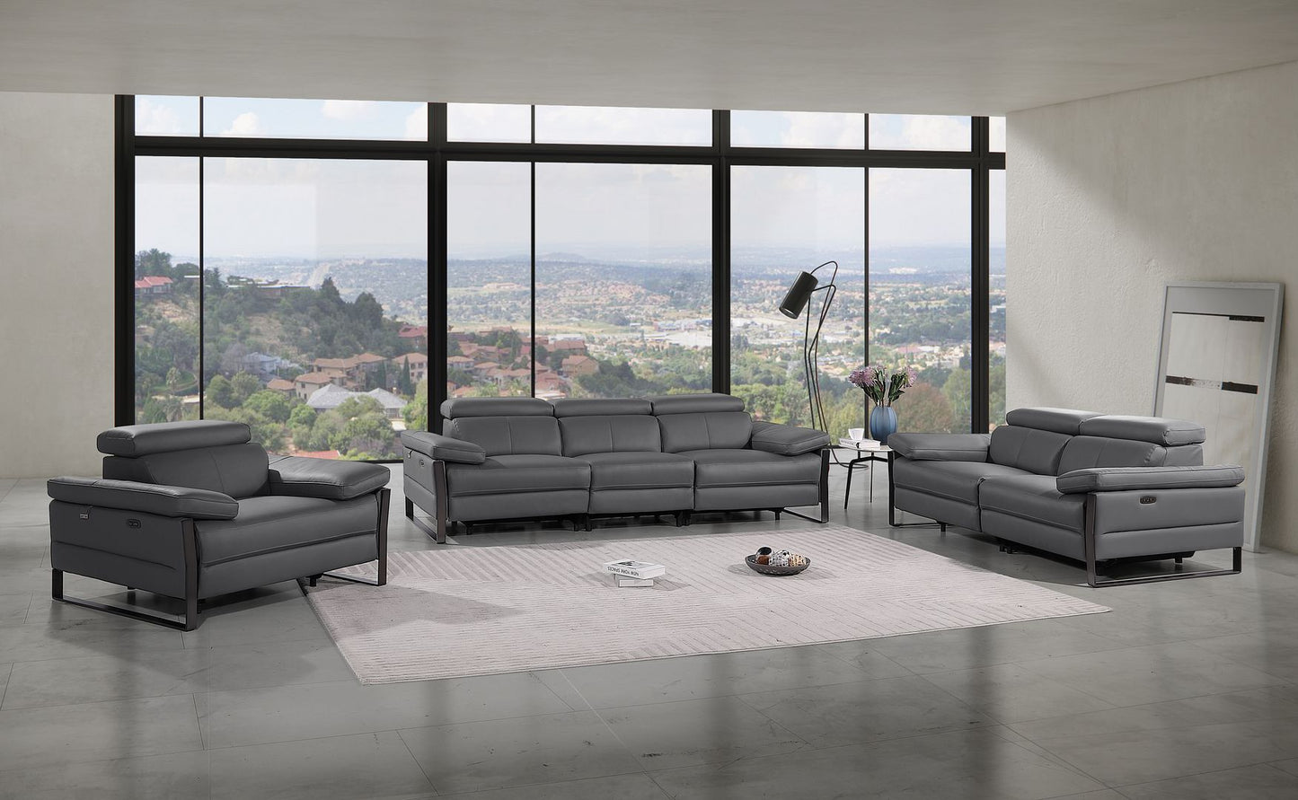 1246 - Modular Power Dual Reclining Sofa, Loveseat, And Chair Set With Power Headrests