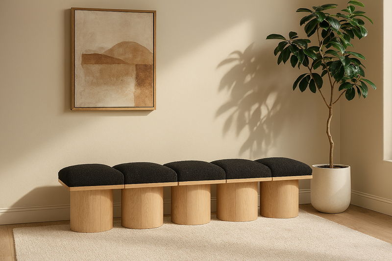 Pavilion - 5 Piece Modular Bench With Natural Base