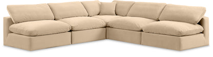 Comfy - 5 Piece Velvet Modular Corner Armless Sectional
