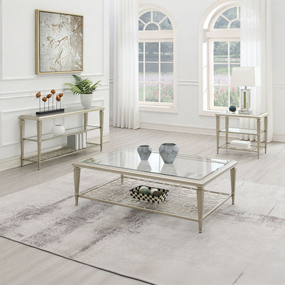 Zaba - End Table - Glass Top & Silver