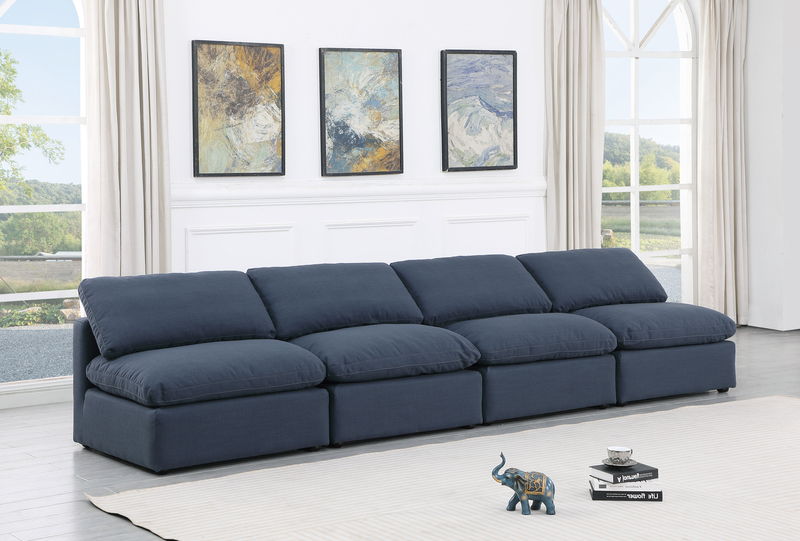 Indulge - Linen 4 Seat Modular Armless Sofa