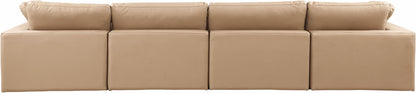 Comfy - Faux Leather Modular Sofa 4 Seats - Tan