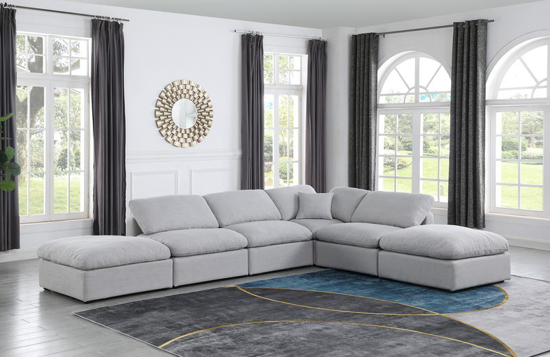 Indulge - Linen 6 Piece Modular Armless Sectional