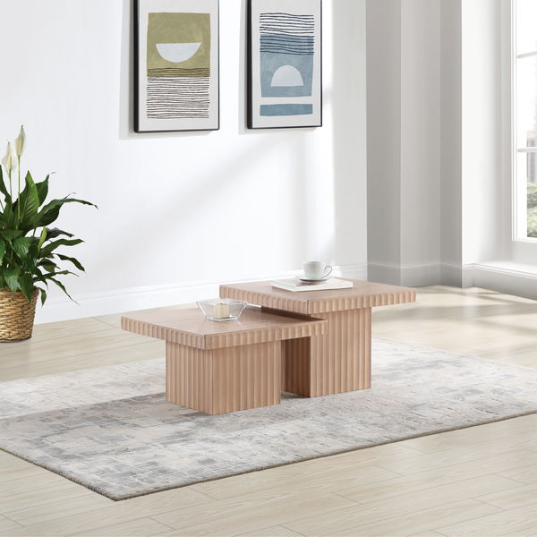 Spencer - 15" Oak Veneer 2 Piece Coffee Table