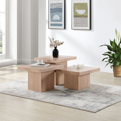 Spencer - Oak Veneer 3 Piece Coffee Tabl