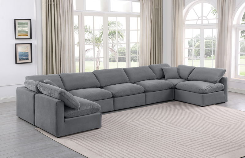 Indulge - Velvet 7 Piece Modular U-Shaped Sectional