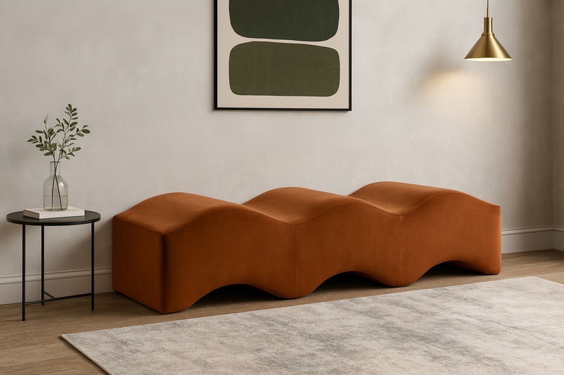 Wave - Velvet Bench