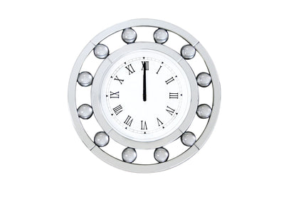 Boffa - Geometric Pattern Trim Round Wall Clock - Mirrored