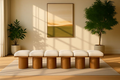 Pavilion - 6 Piece Modular Bench With Brown Base