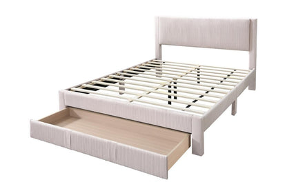 Light Pink Corduroy Queen Bed