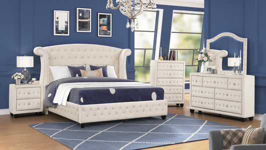 Sophia Cream - Queen 4 Piece Bedroom Set