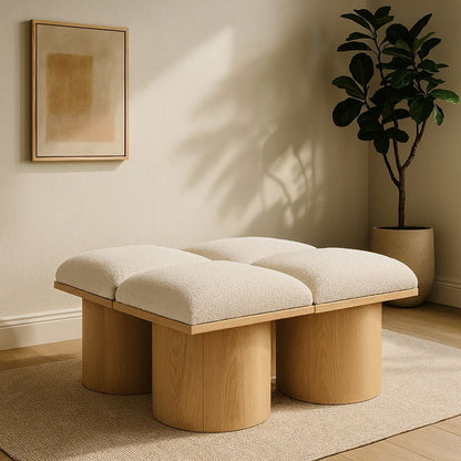 Pavilion - 4 Piece Modular Bench With Natural Base