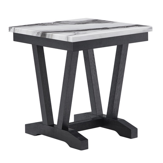 T1319 - End Table - Black / White
