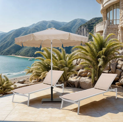 Amalfi - Aluminum Patio Umbrella - Black Base / White Pole