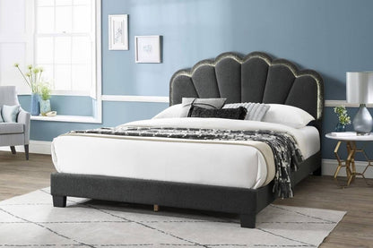 Charcoal LED Shell Queen Bed