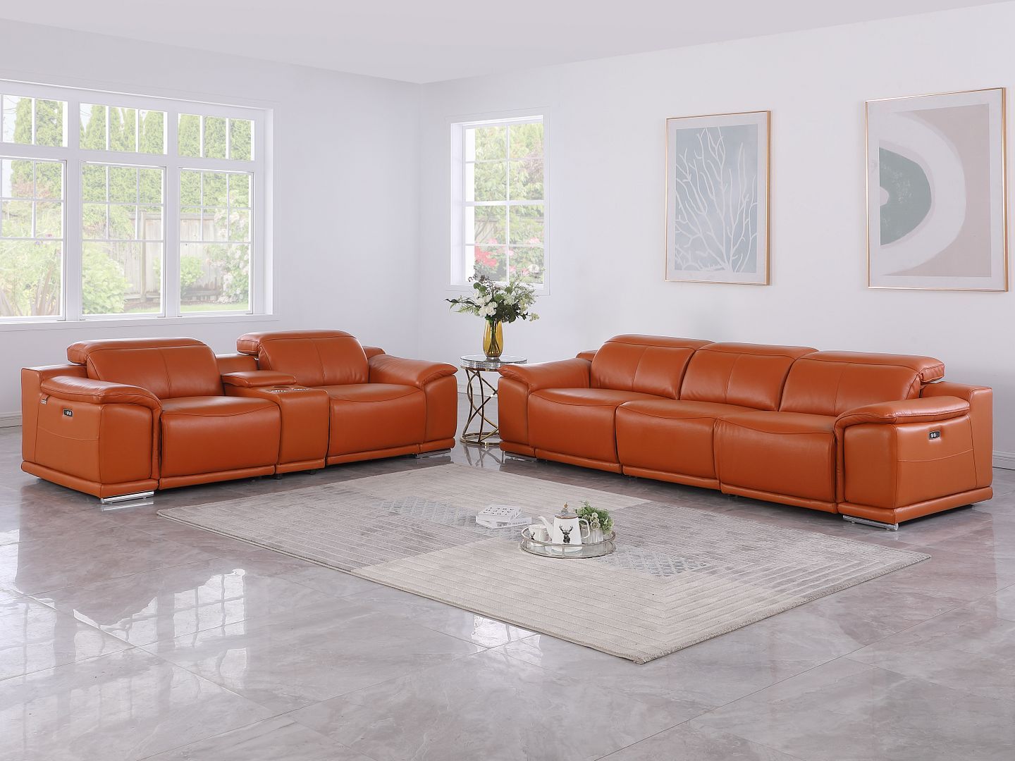 9762 - 6-Piece Modular Power Reclining Sofa And Console Loveseat Set With 5 Power Recliners In