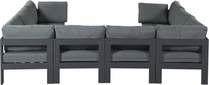 Nizuc - Outdoor Patio 8 Piece Modular Sectional With Gray Frame