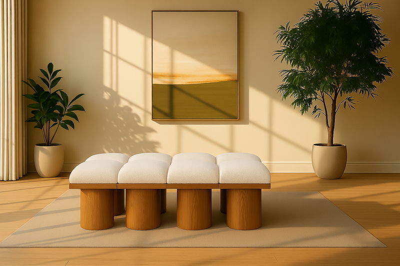 Pavilion - 8 Piece Modular Bench With Brown Base