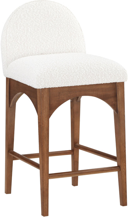 Waldorf - Boucle Stool With Brown Legs