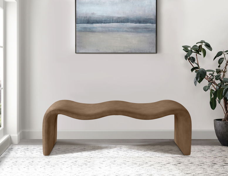 Willow - Faux Leather Bench - Brown
