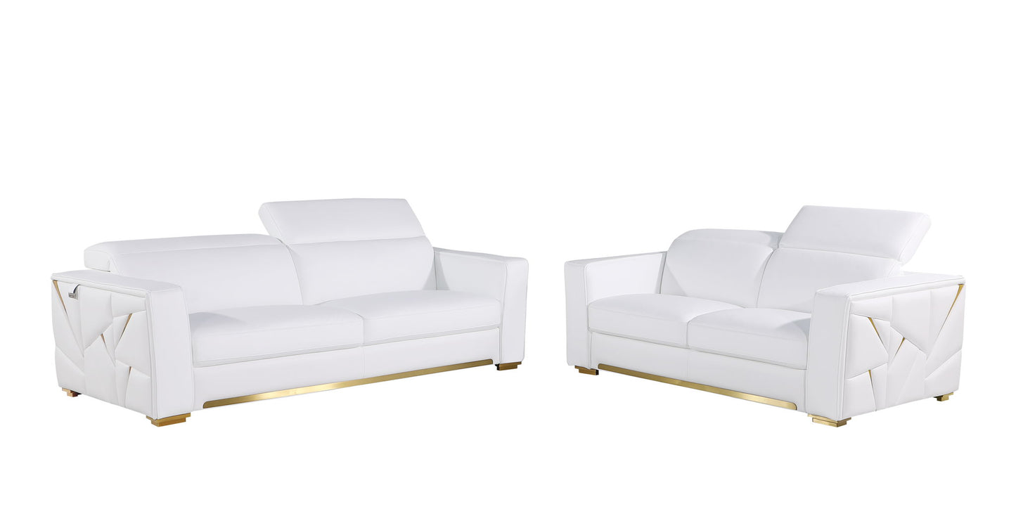 1120 - Top Grain Italian Leather Living Room Set