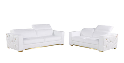 1120 - Top Grain Italian Leather Living Room Set