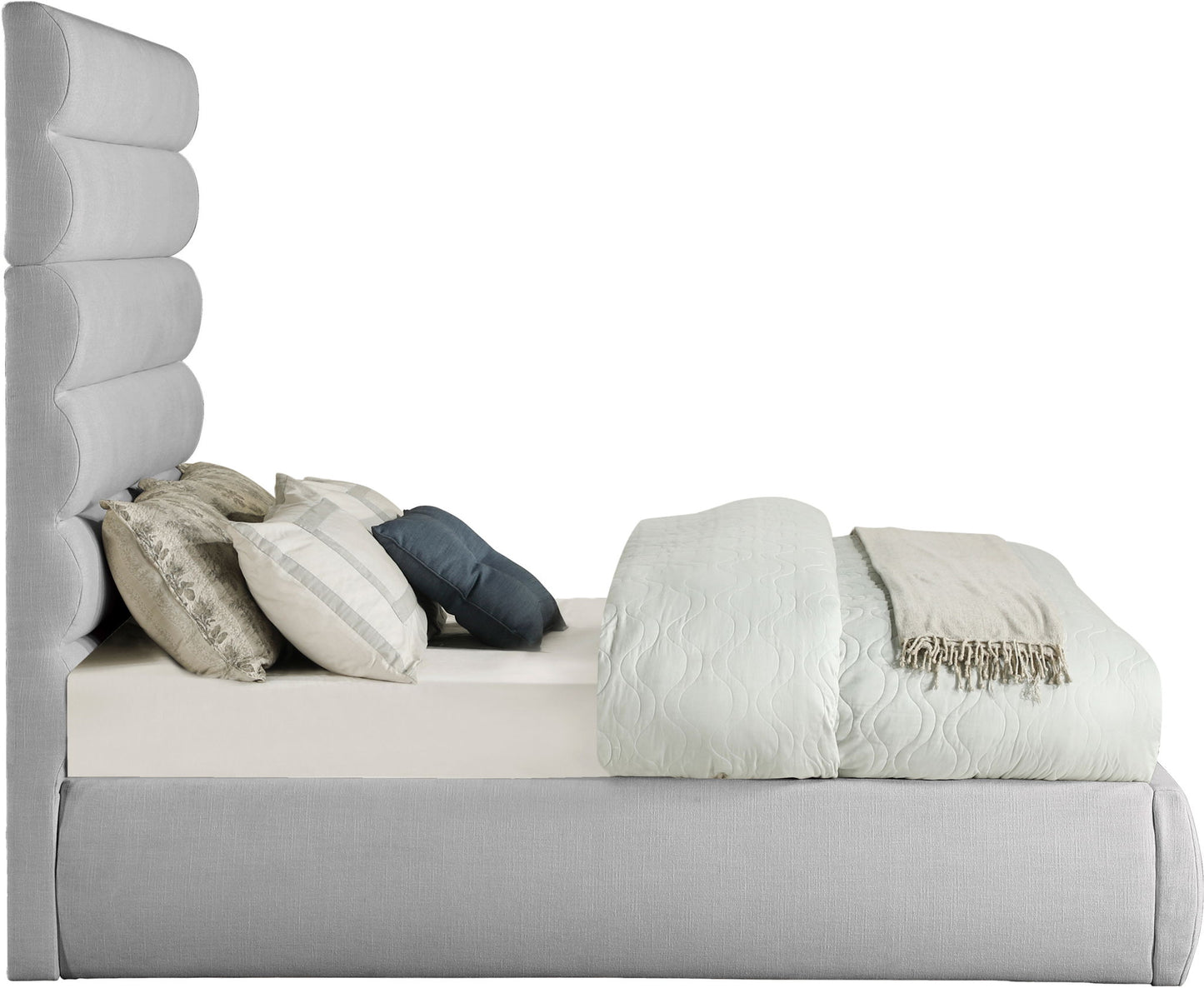 Adam - Linen Fabric Bed With 70.5" Headboard