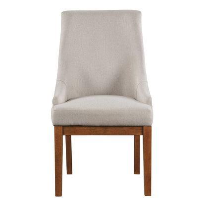 Gilsea - Fabric & Synthetic Leather Side Chair (Set of 2) - Beige & Brown Finish