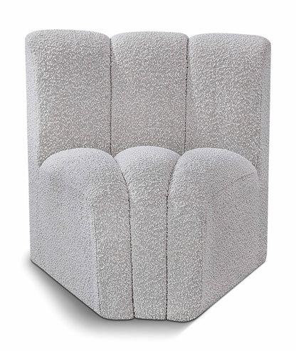 Arc - Boucle Fabric Curved Corner Chair