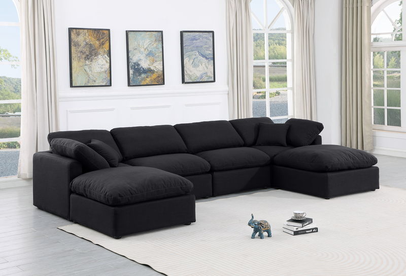 Indulge - Linen 6 Piece Modular Double Chaise Sectional