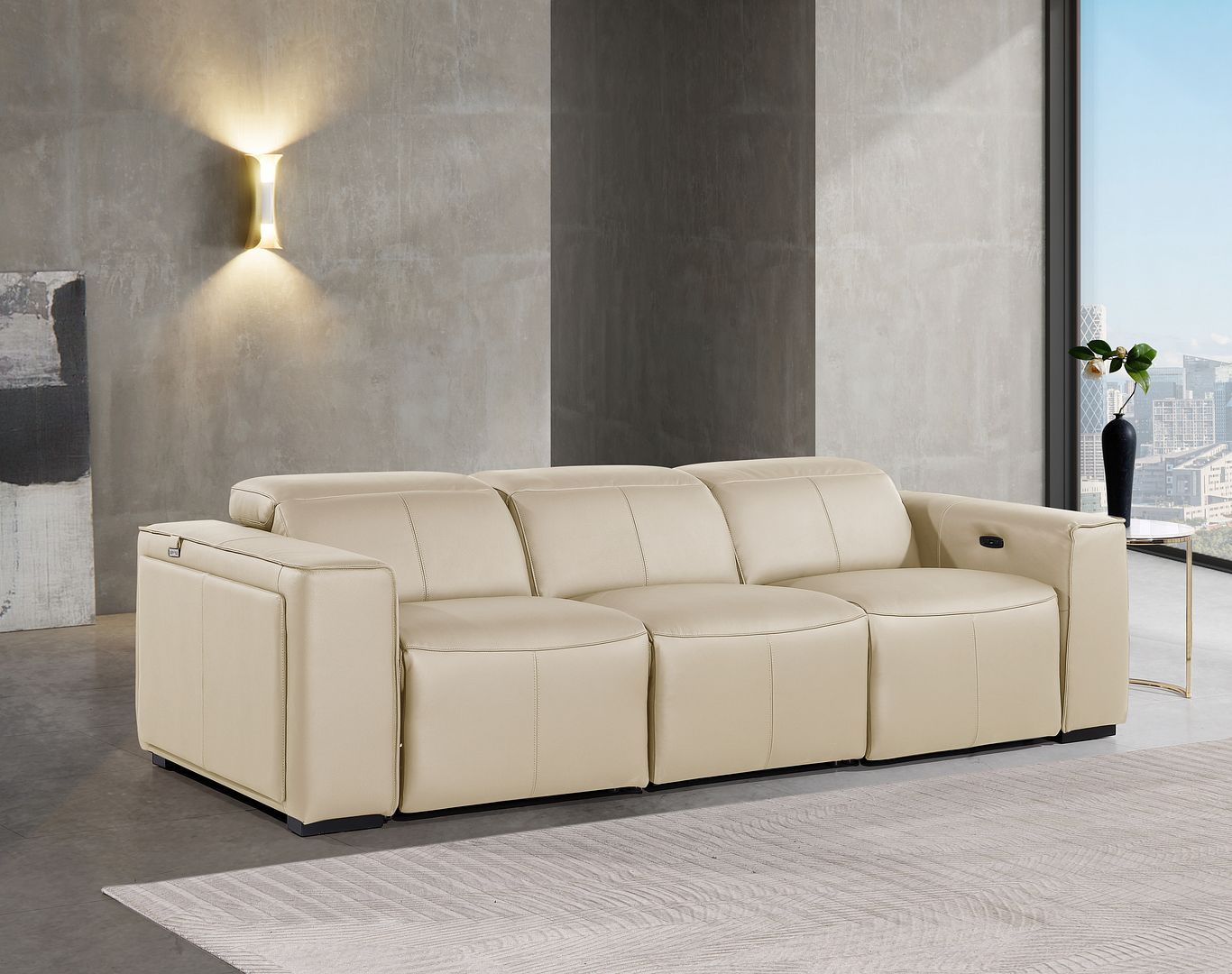 1224 - 3-Piece Modular Power Reclining Sofa In With 2 Power Recliners & Power Headrests