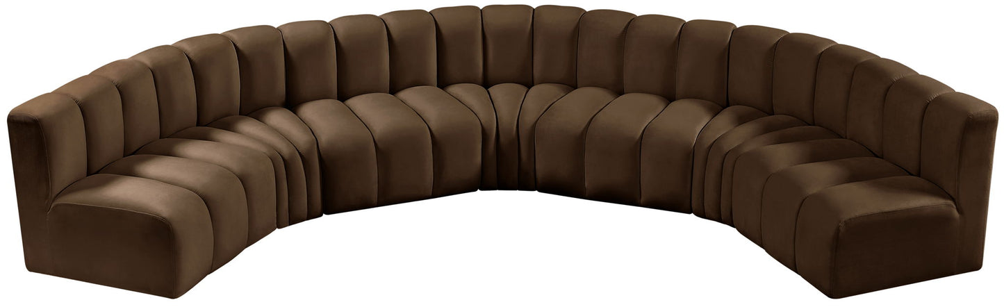 Arc - Velvet 7 Piece U-Shaped Modular Sofa