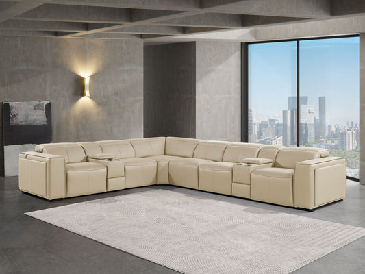 1224 - 8-Piece L-Shaped Sectional Sofa In With 3 Power Recliners & Power Headrests
