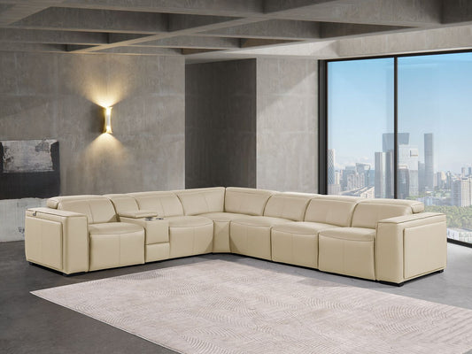 1224 - 7-Piece L-Shaped Sectional Sofa In With 3 Power Recliners & Power Headrests