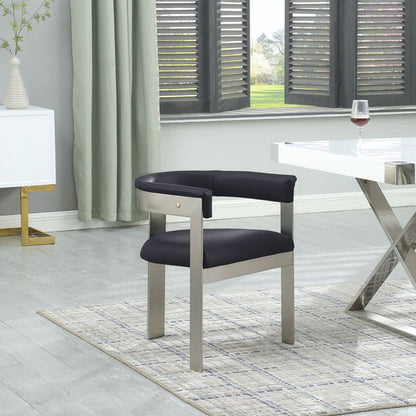 Romeo - Faux Leather Dining Chair With Silver Base (Set of 2)
