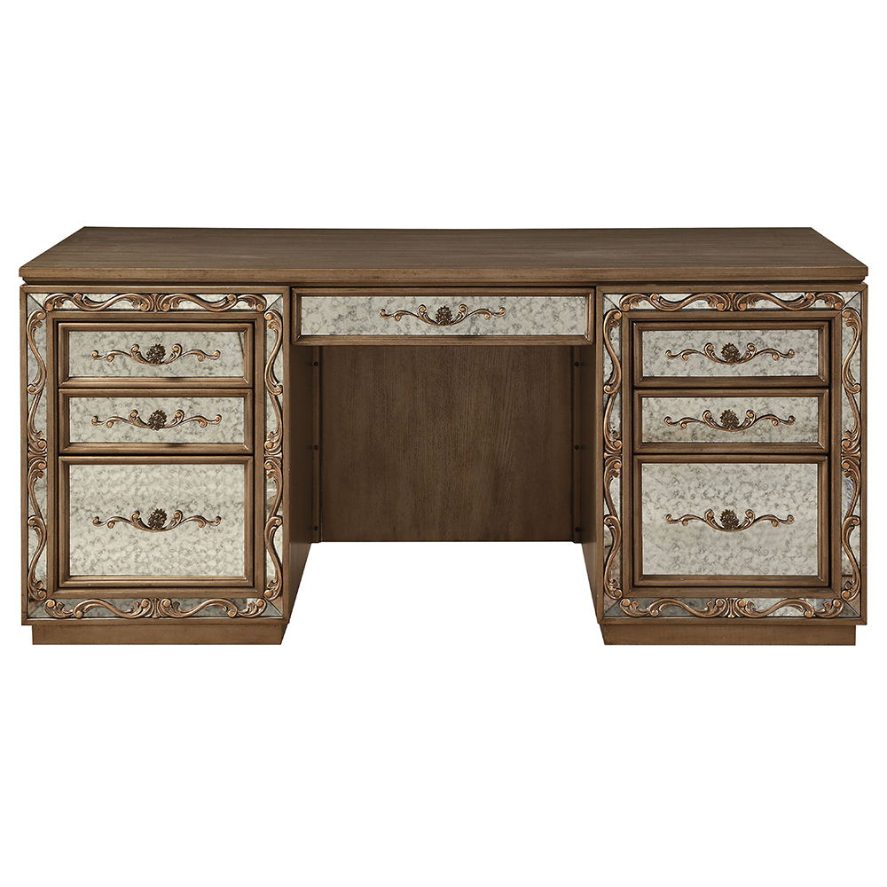 Orianne - Executive Writing Desk - Antique Gold