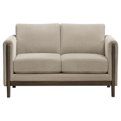 Islington - Fabric Upholstered Panel Arm Loveseat - Taupe