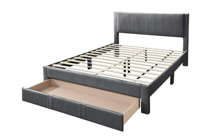 Charcoal Corduroy 2 Queen Bed