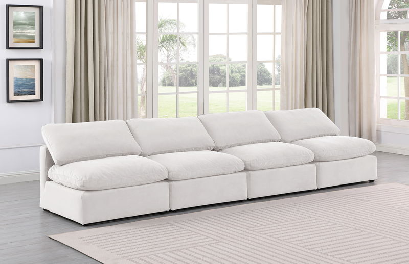 Indulge - Velvet 4 Seat Modular Armless Sofa