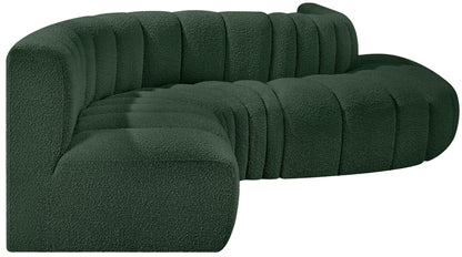 Arc - Boucle Fabric 6 Piece Curved Modular Sofa