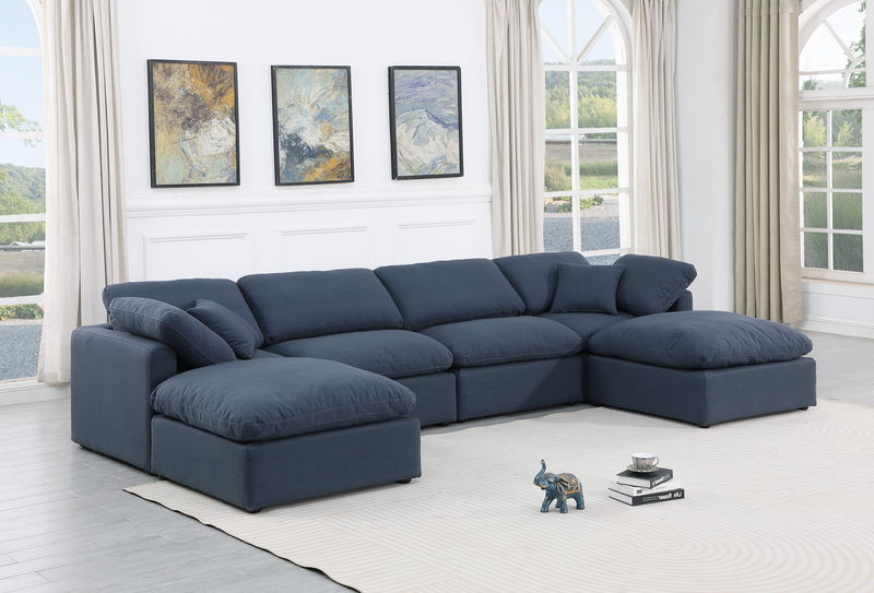Indulge - Linen 6 Piece Modular Double Chaise Sectional