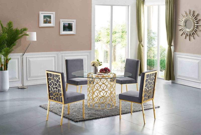 Opal - Dining Chair with Gold Legs (Set of 2)