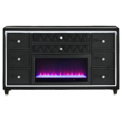 Lorient - 8-Drawer LED Bedroom Flame Box Dresser