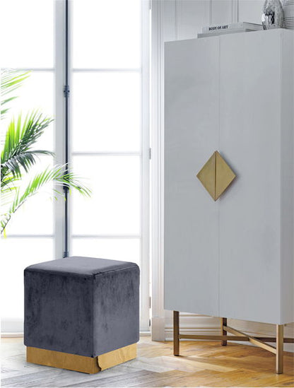 Jax - Stool Ottoman with Gold Base